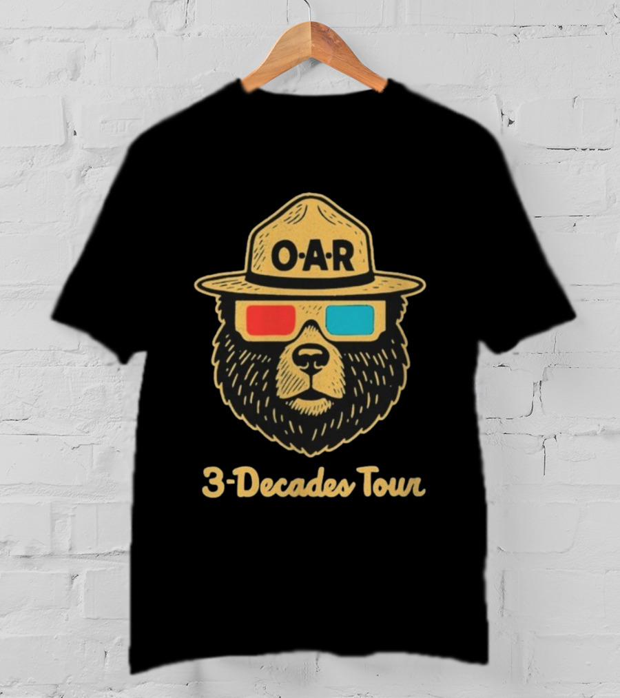 OAR Of A Revolution 3 Decades Tour Bear With Hat And 3D Glasses 2025 2026 T-Shirt