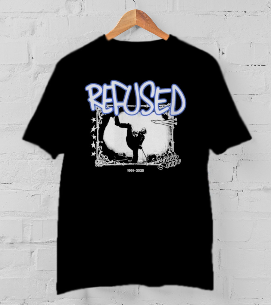 Refused The Final Show 1991 2025 Graffiti Style With Kickboxing Silhouette And Stars T-Shirt