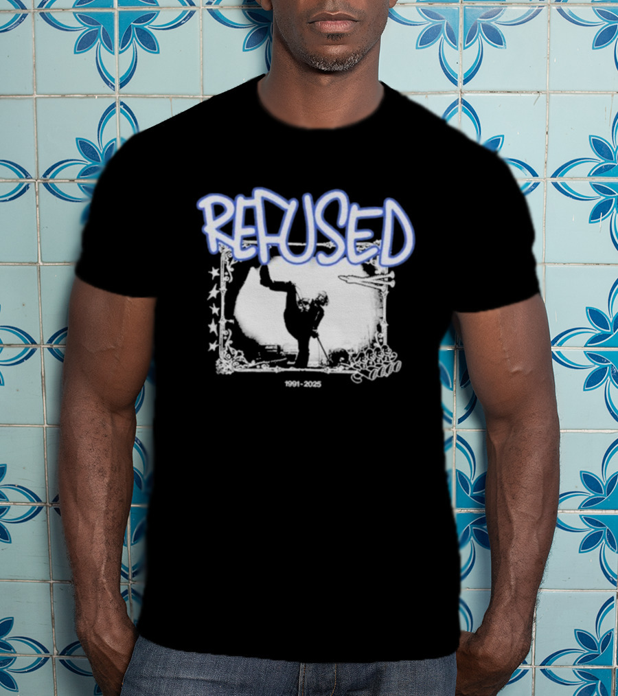 Refused The Final Show 1991 2025 Graffiti Style With Kickboxing Silhouette And Stars T-Shirt