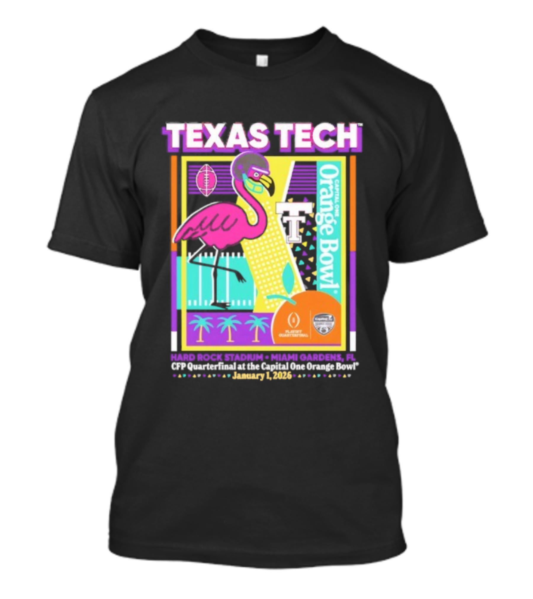 Texas Tech Red Raiders 2025 College Football Playoff Orange Bowl January 2 Miami T-Shirt