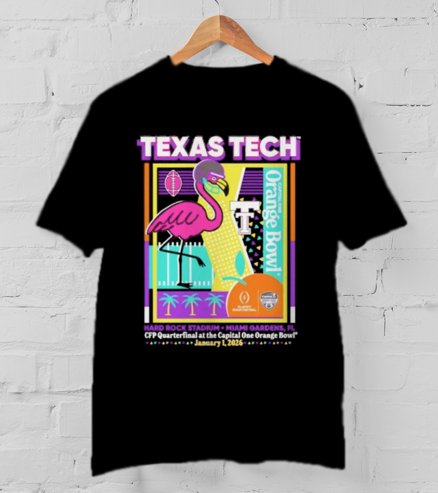 Texas Tech Red Raiders 2025 College Football Playoff Orange Bowl January 2 Miami T-Shirt