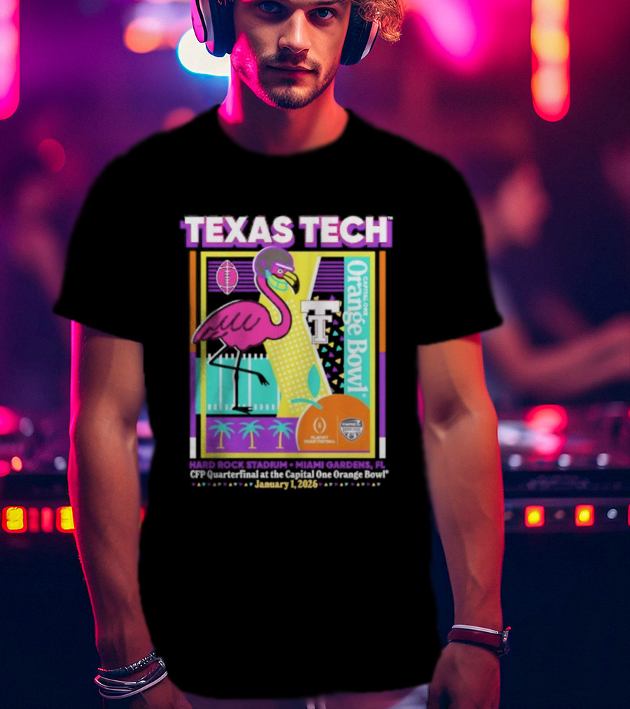 Texas Tech Red Raiders 2025 College Football Playoff Orange Bowl January 2 Miami T-Shirt