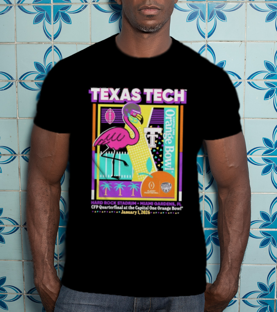 Texas Tech Red Raiders 2025 College Football Playoff Orange Bowl January 2 Miami T-Shirt
