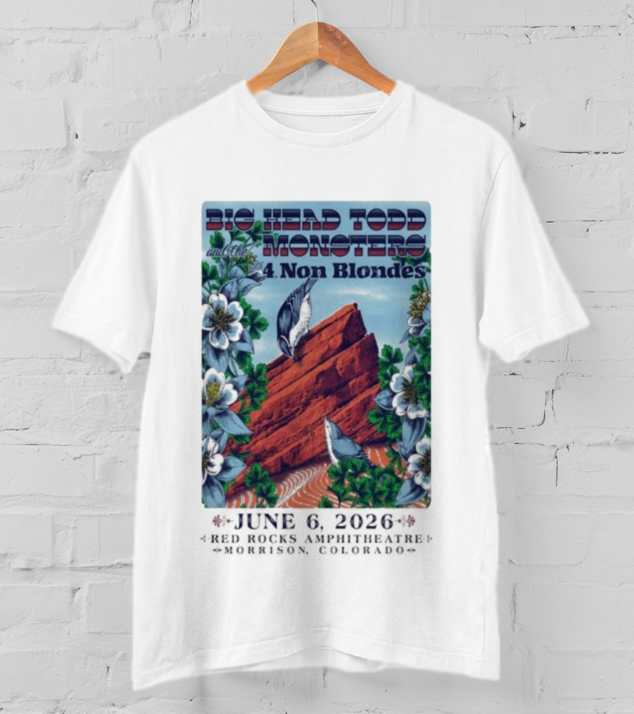 Big Head Todd And The Monsters With 4 Non Blondes Red Rocks June 6 2026 T-Shirt