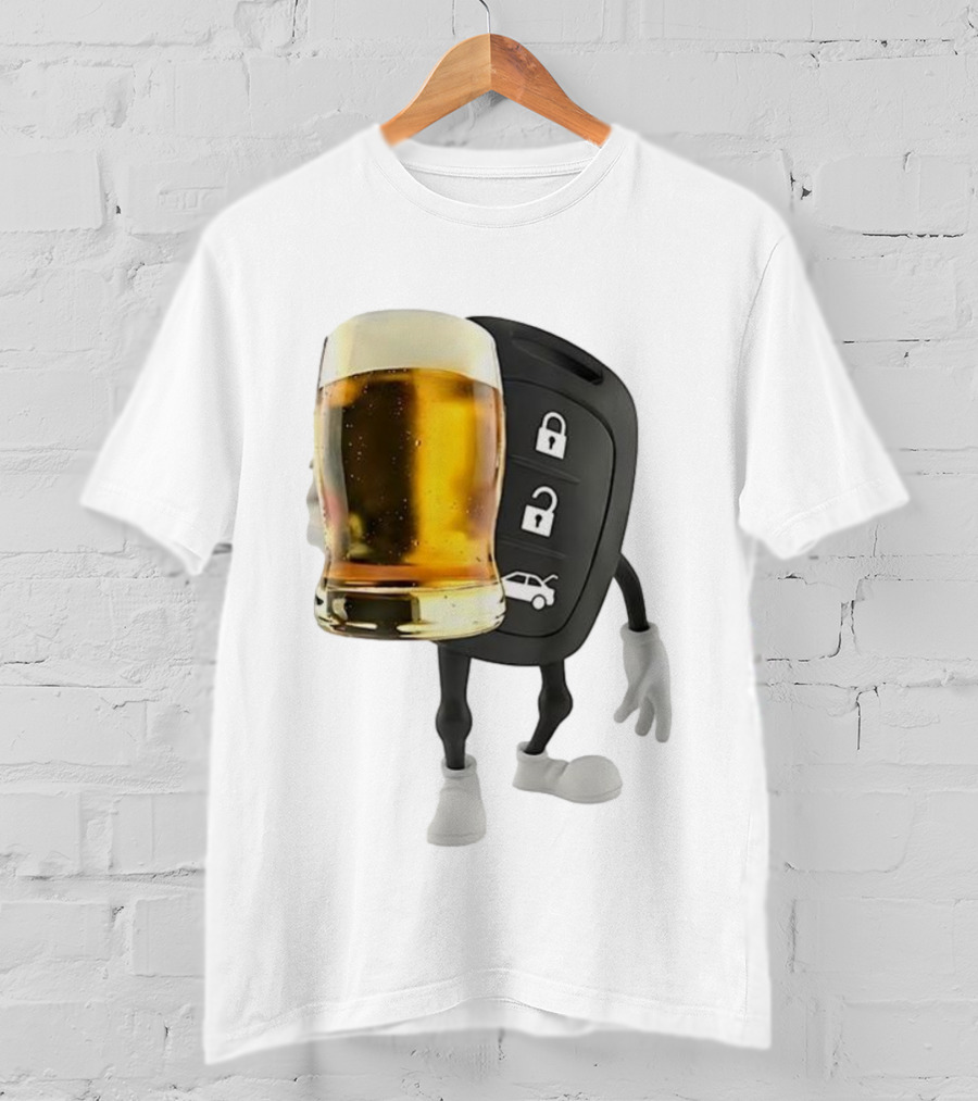 Beer Glass Car Key Locks T-Shirt