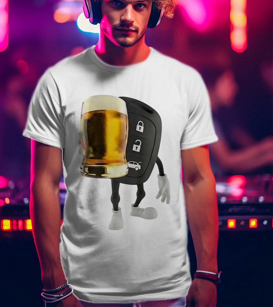 Beer Glass Car Key Locks T-Shirt