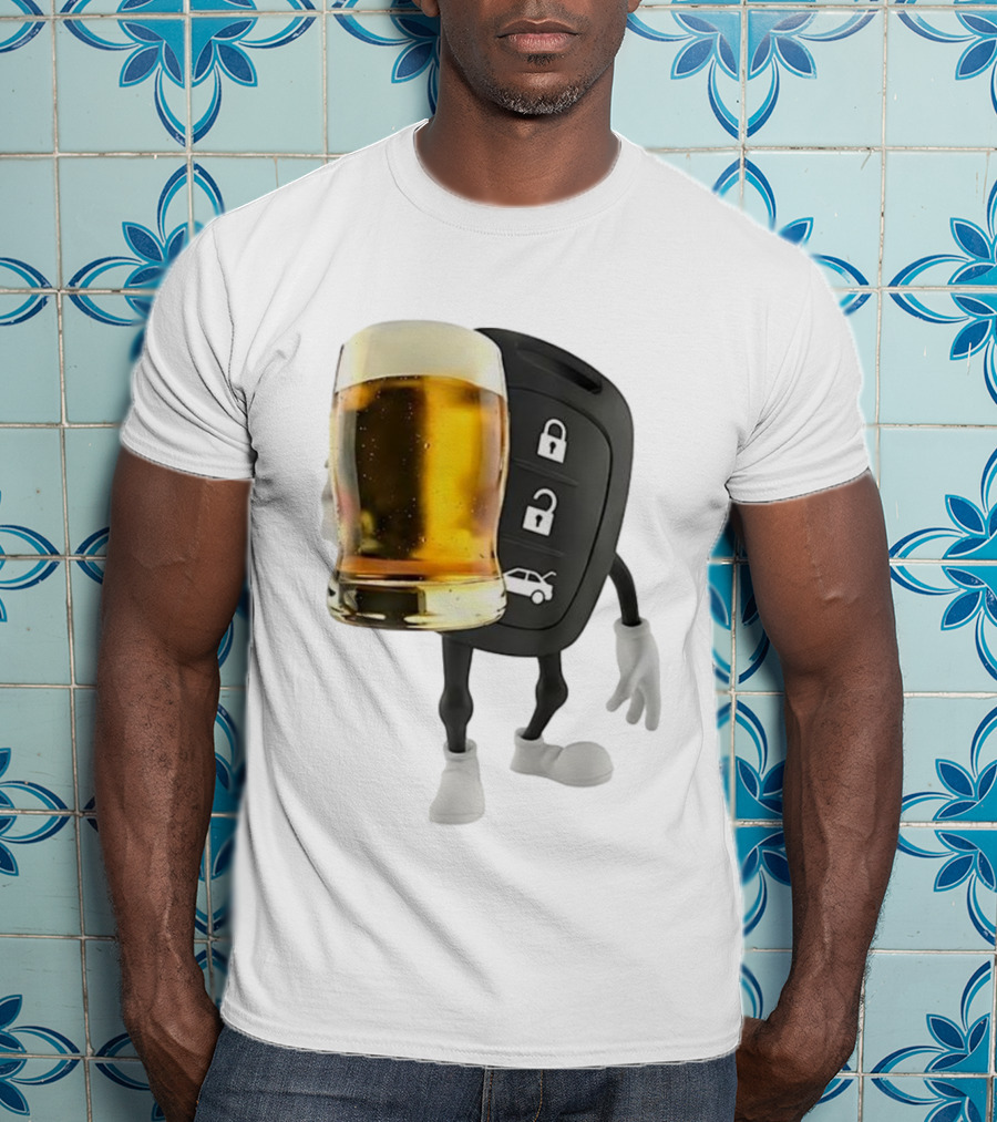Beer Glass Car Key Locks T-Shirt