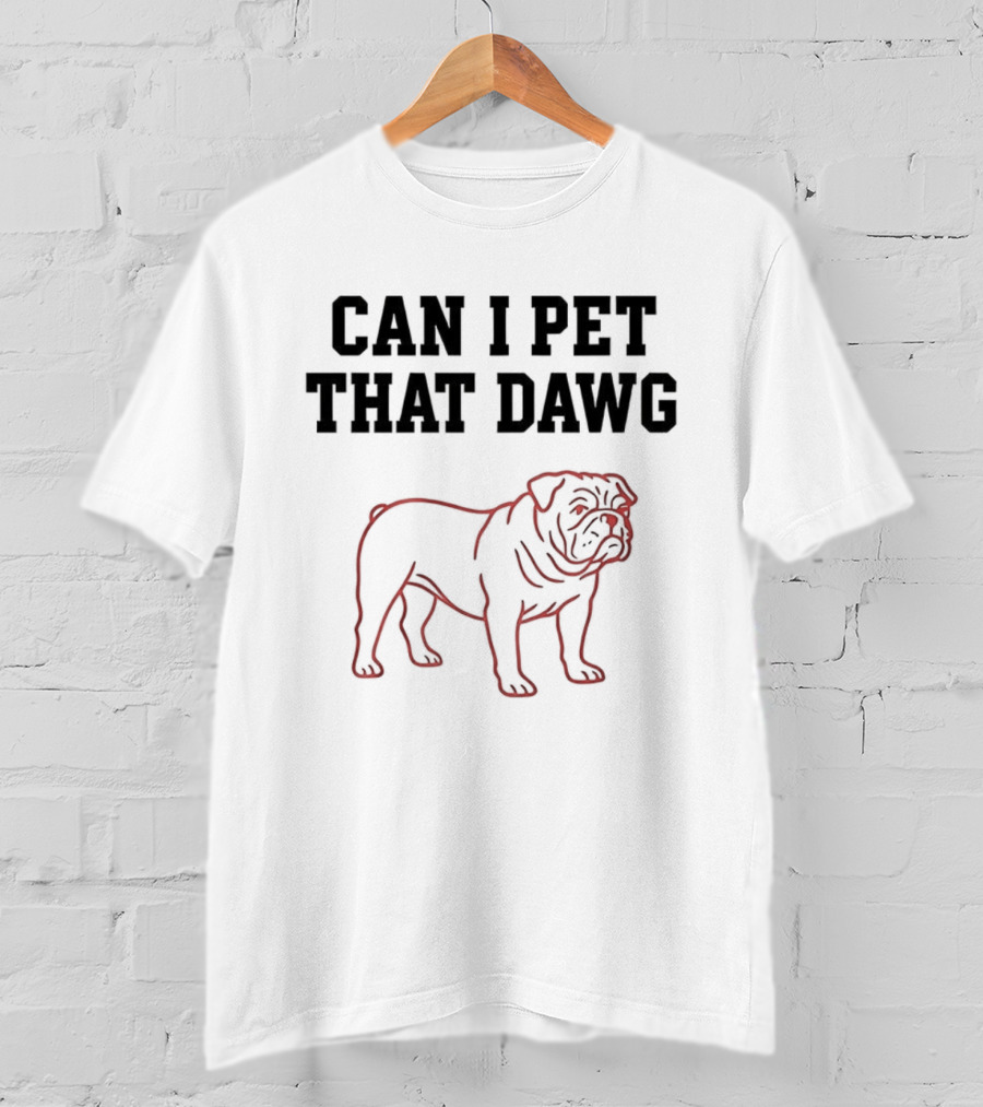 Georgia Bulldog Can I Pet That Dawg Sketch T-Shirt
