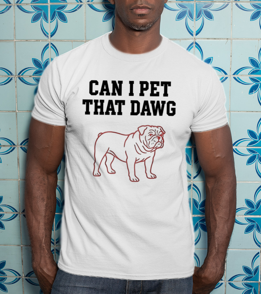 Georgia Bulldog Can I Pet That Dawg Sketch T-Shirt