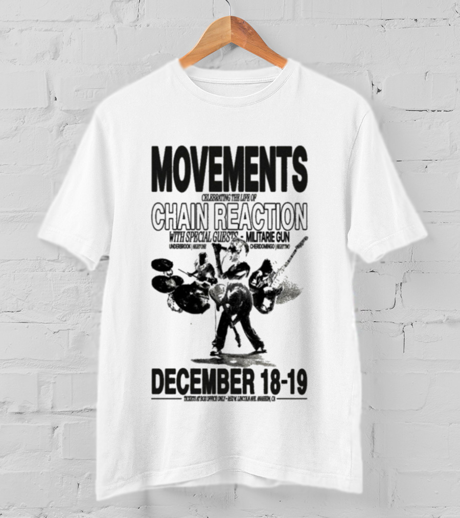 Movements Chain Reaction Anaheim CA December 18-19 2025 Concert T-Shirt