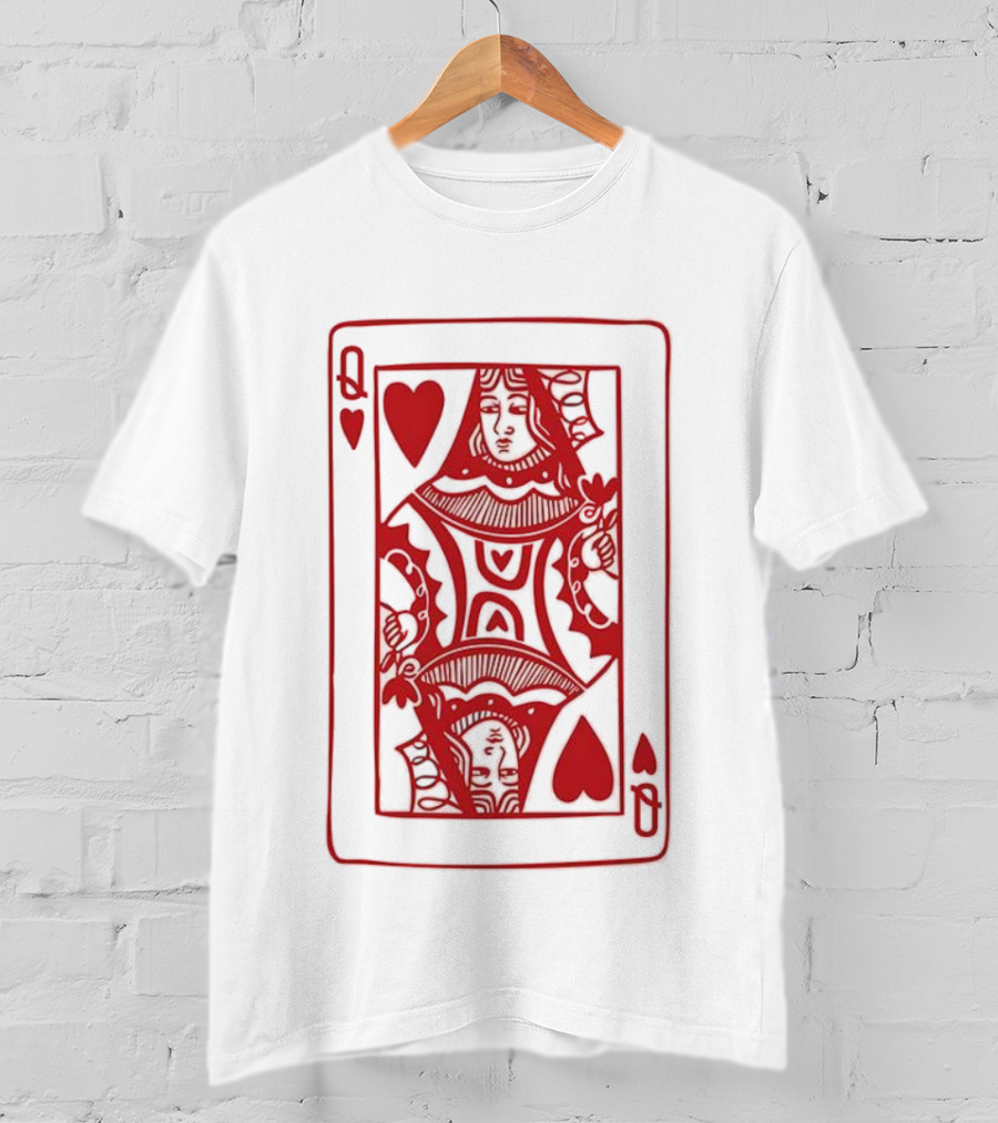 Queen Of Hearts Card Playing Poker Symbol T-Shirt