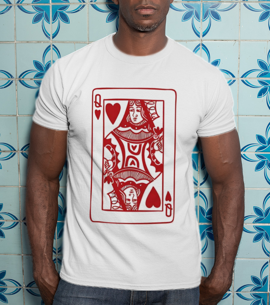 Queen Of Hearts Card Playing Poker Symbol T-Shirt