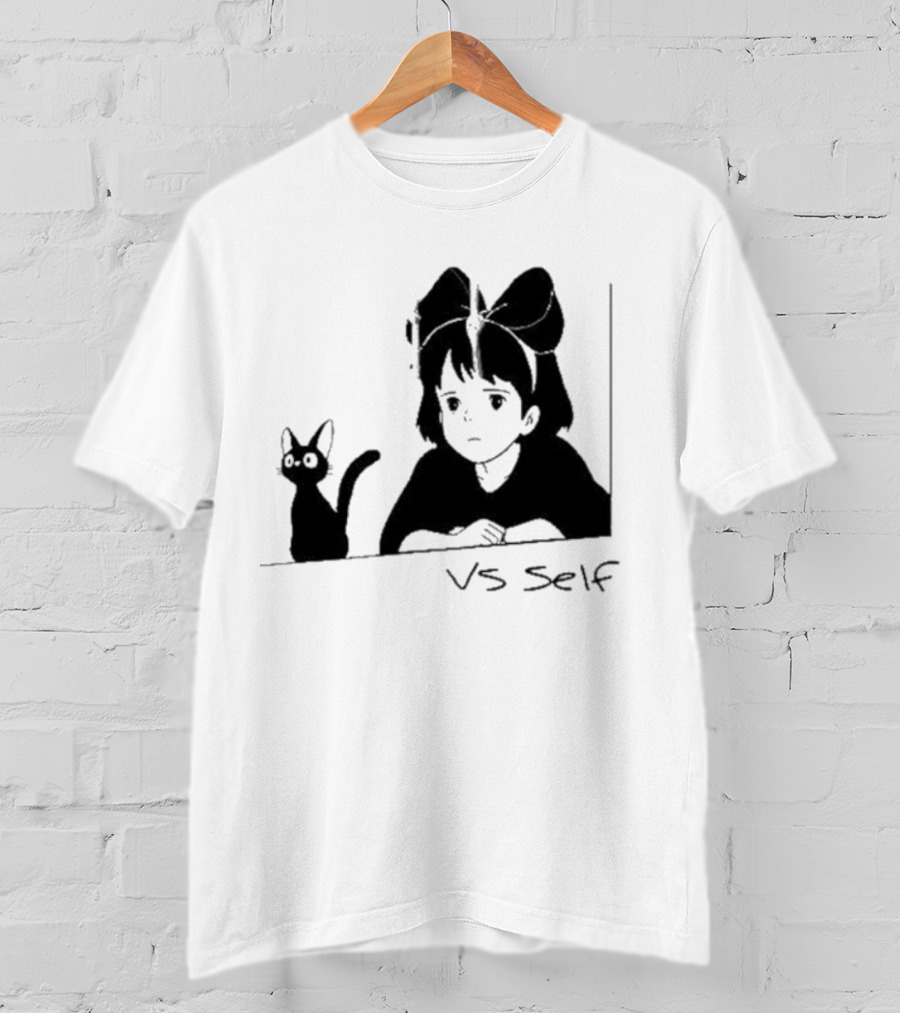 Vs Self Cat Girl Anime Style Bow Figure With Cat T-Shirt