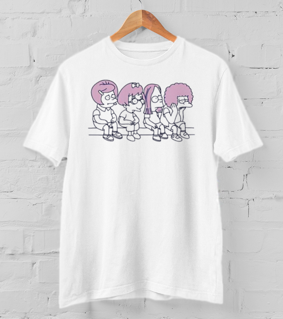 Wigs The Simpsons Characters Iconic Hairstyle Parody T-Shirt