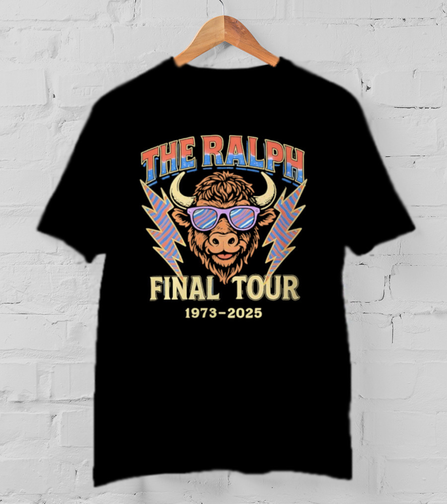 The Ralph Bison Wearing Glasses Lightning Final Tour 1973-2025 T-Shirt