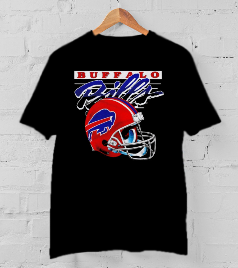 Buffalo Bills Gradient Alternate Helmet Team Title T-Shirt