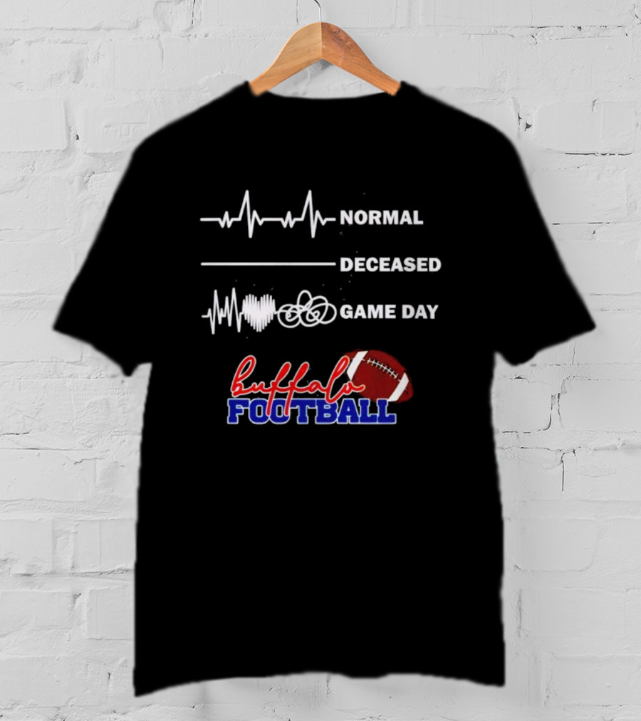 Buffalo Football Normal Deceased Game Day Heartbeat T-Shirt