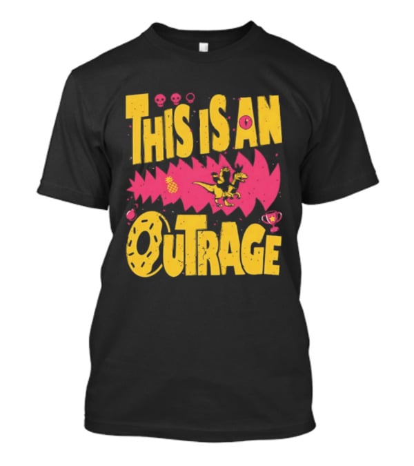 This Is An Outrage Cat Riding Dinosaur With Pineapple T-Shirt
