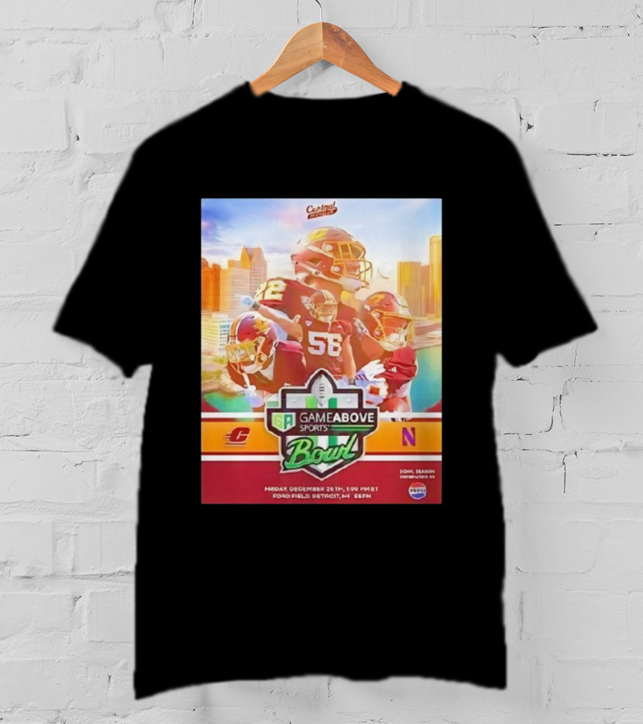 Central Michigan Vs Northwestern GameAbove Sports Bowl 2025 December 26th Ford Field Detroit ESPN T-Shirt