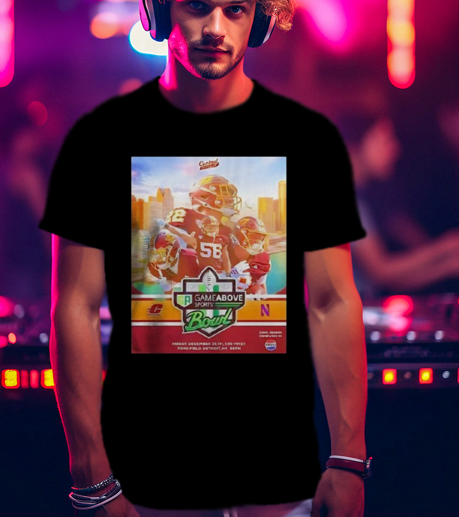 Central Michigan Vs Northwestern GameAbove Sports Bowl 2025 December 26th Ford Field Detroit ESPN T-Shirt