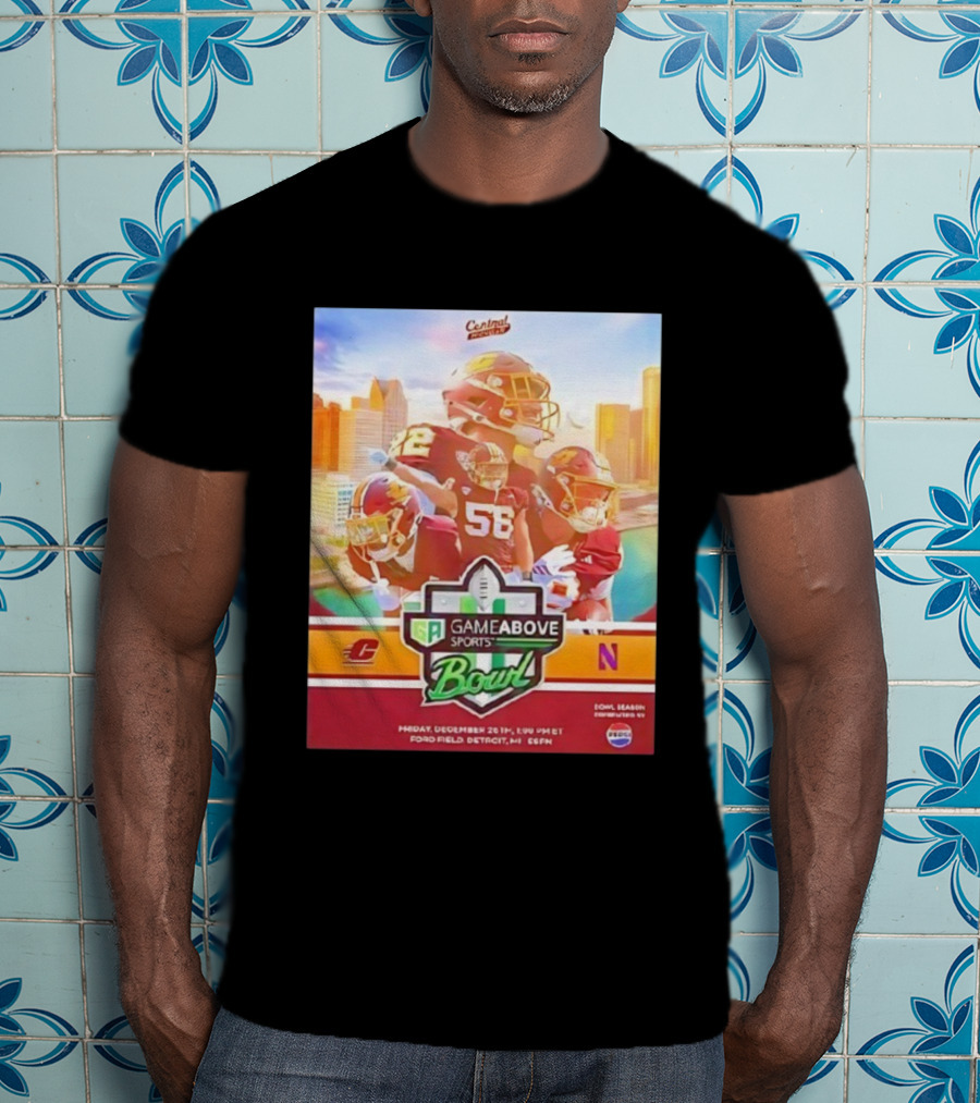 Central Michigan Vs Northwestern GameAbove Sports Bowl 2025 December 26th Ford Field Detroit ESPN T-Shirt