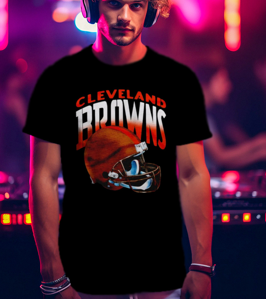 Cleveland Browns Gradient Alt Helmet Browns Football Fan Apparel T-Shirt