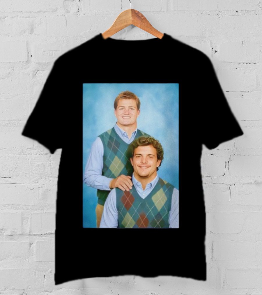 Drake Maye Will Campbell Step Brothers Portrait Parody T-Shirt