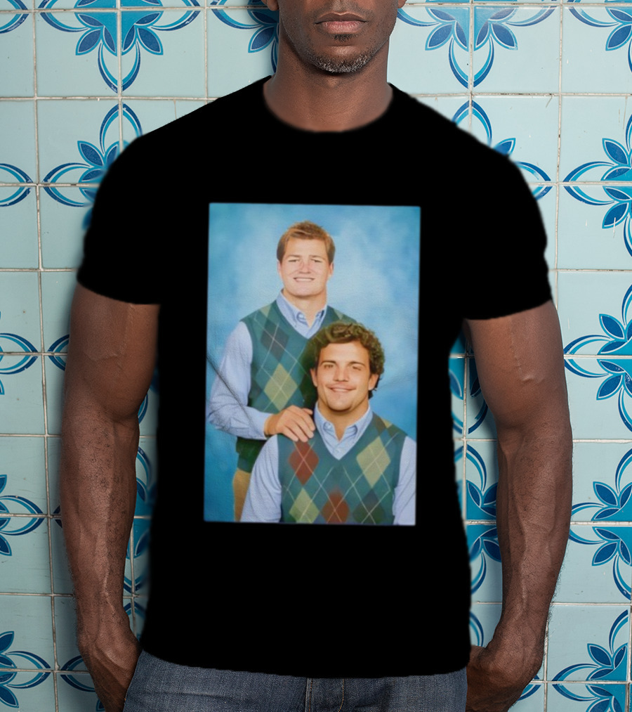 Drake Maye Will Campbell Step Brothers Portrait Parody T-Shirt