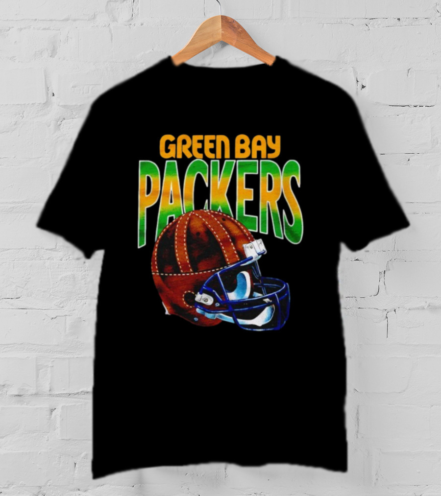 Green Bay Packers Vintage Helmet Gradient Style T-Shirt
