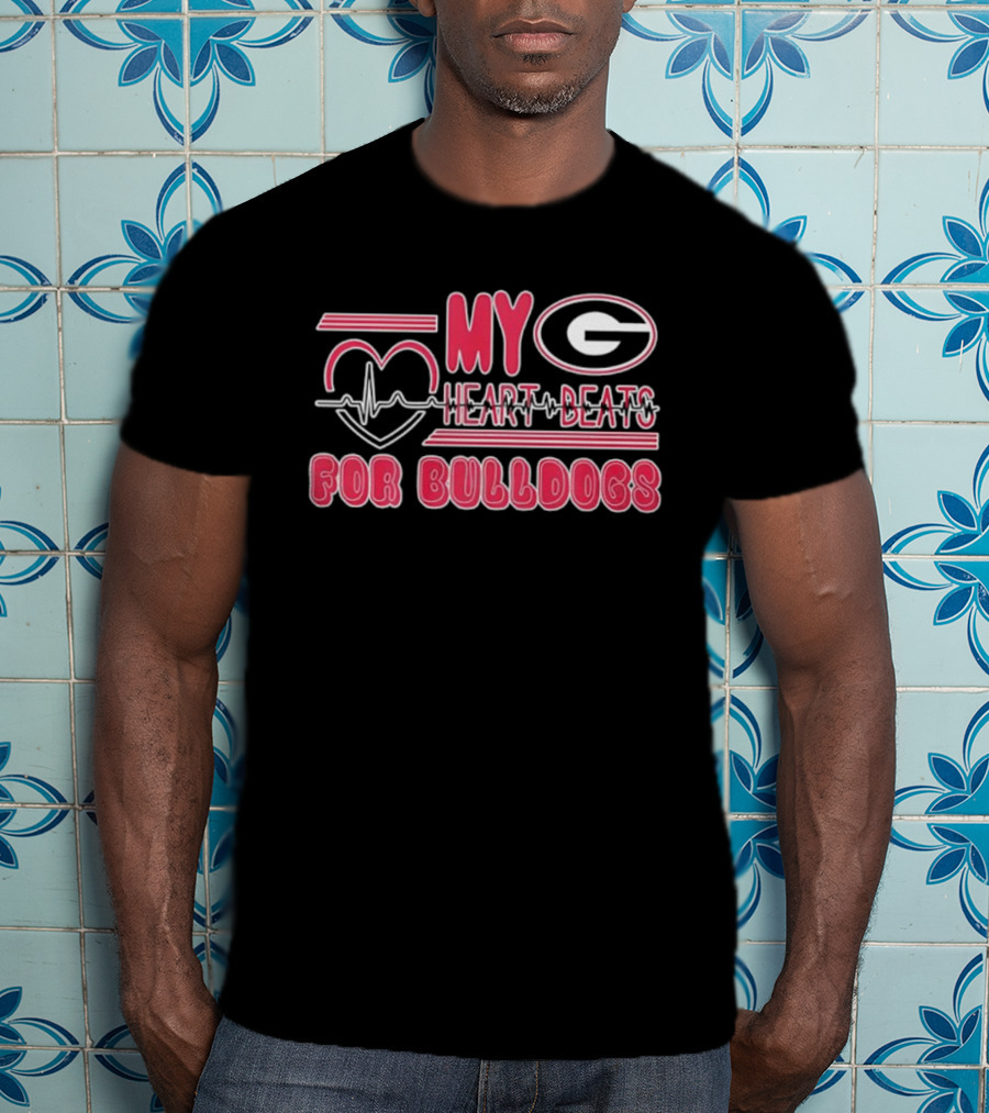 My Heart Beats For Georgia Bulldogs Football Fan Pride T-Shirt