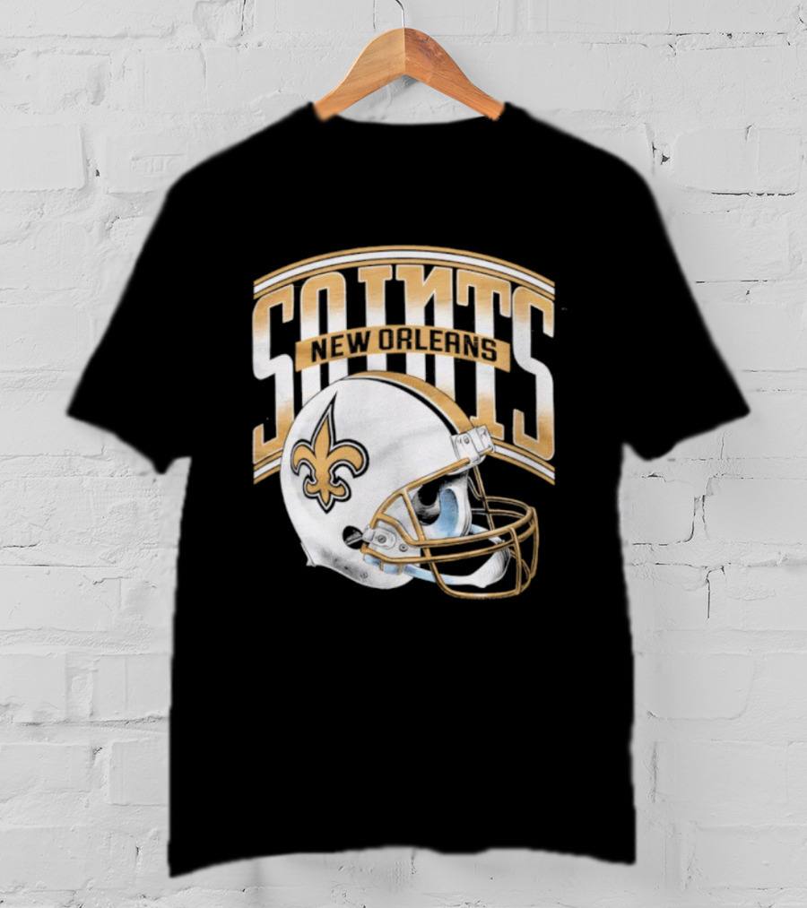 New Orleans Saints Football Helmet Gradient Style T-Shirt