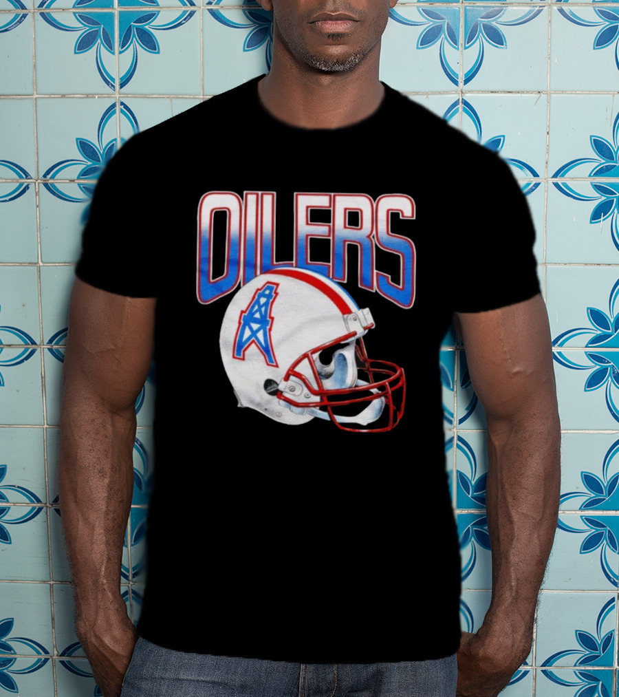 Oilers Football Gradient Helmet Classic Logo T-Shirt