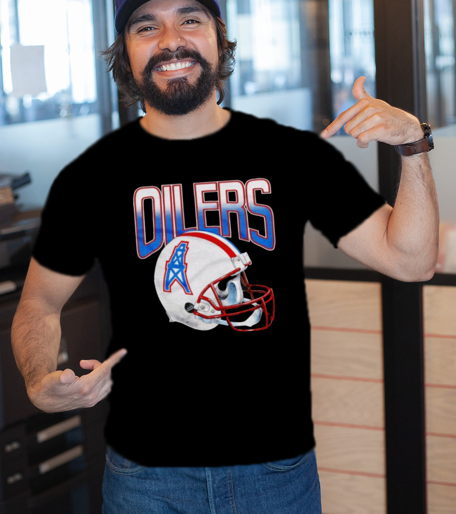 Oilers Football Gradient Helmet Classic Logo T-Shirt