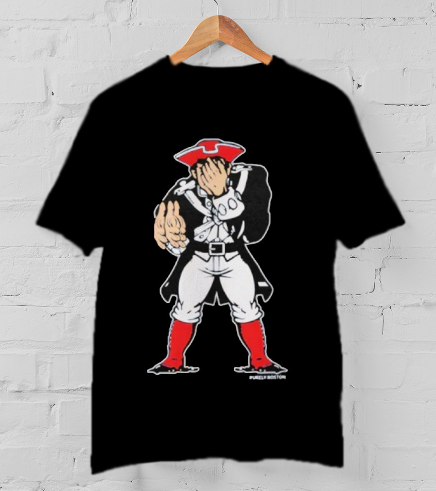 Pats Victory Hand Facepalm New England Patriots NFL Vintage Character T-Shirt