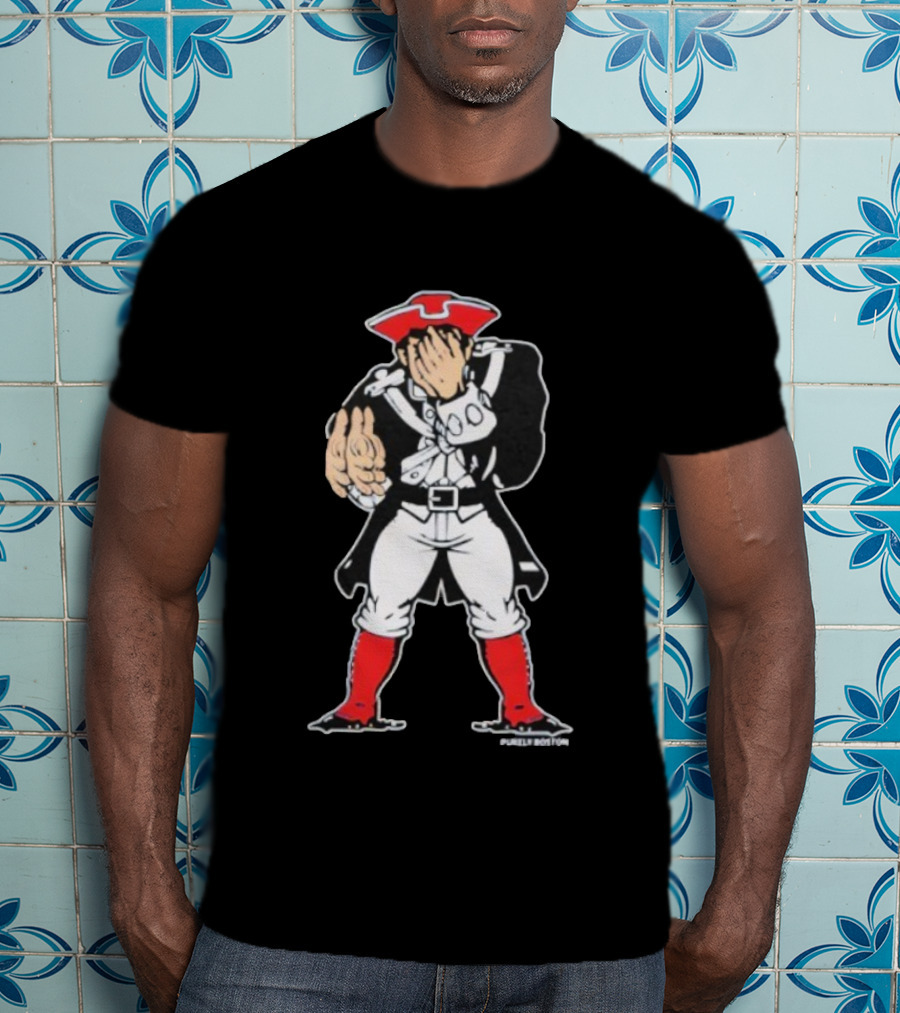 Pats Victory Hand Facepalm New England Patriots NFL Vintage Character T-Shirt