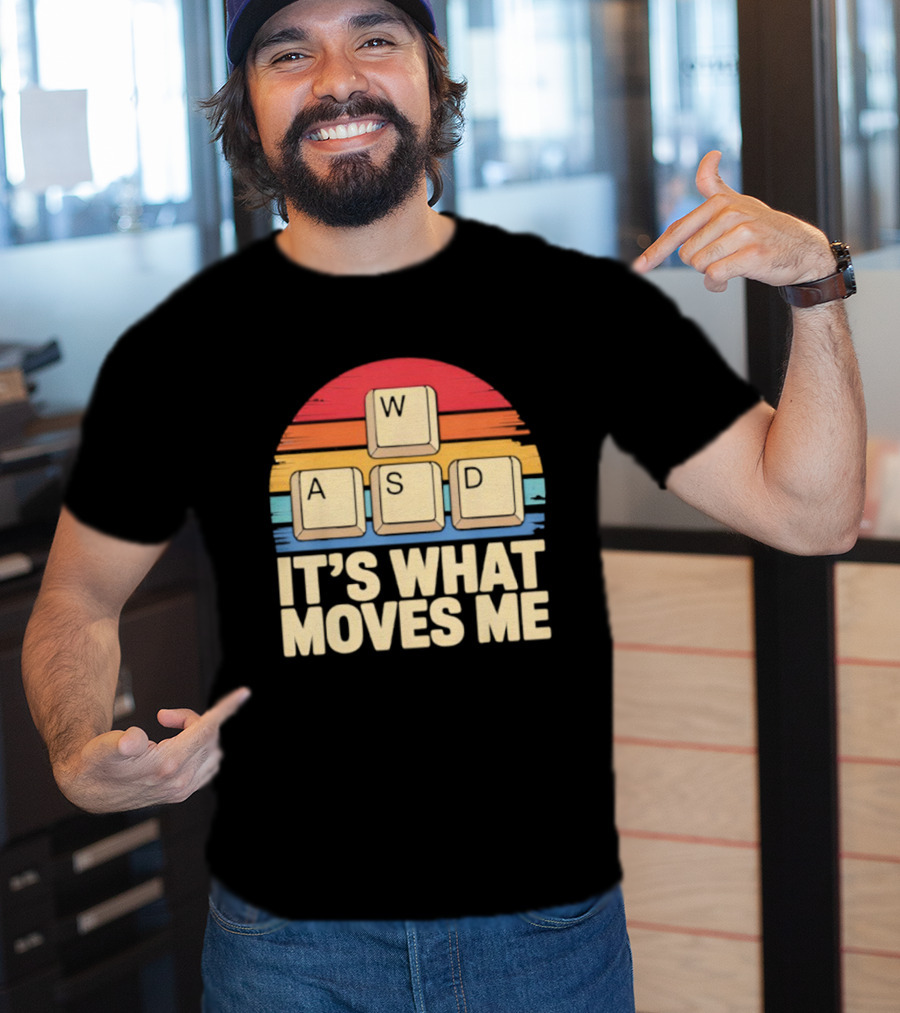 Retro WASD It's What Moves Me Gaming Keys Funny PC Gamer T-Shirt
