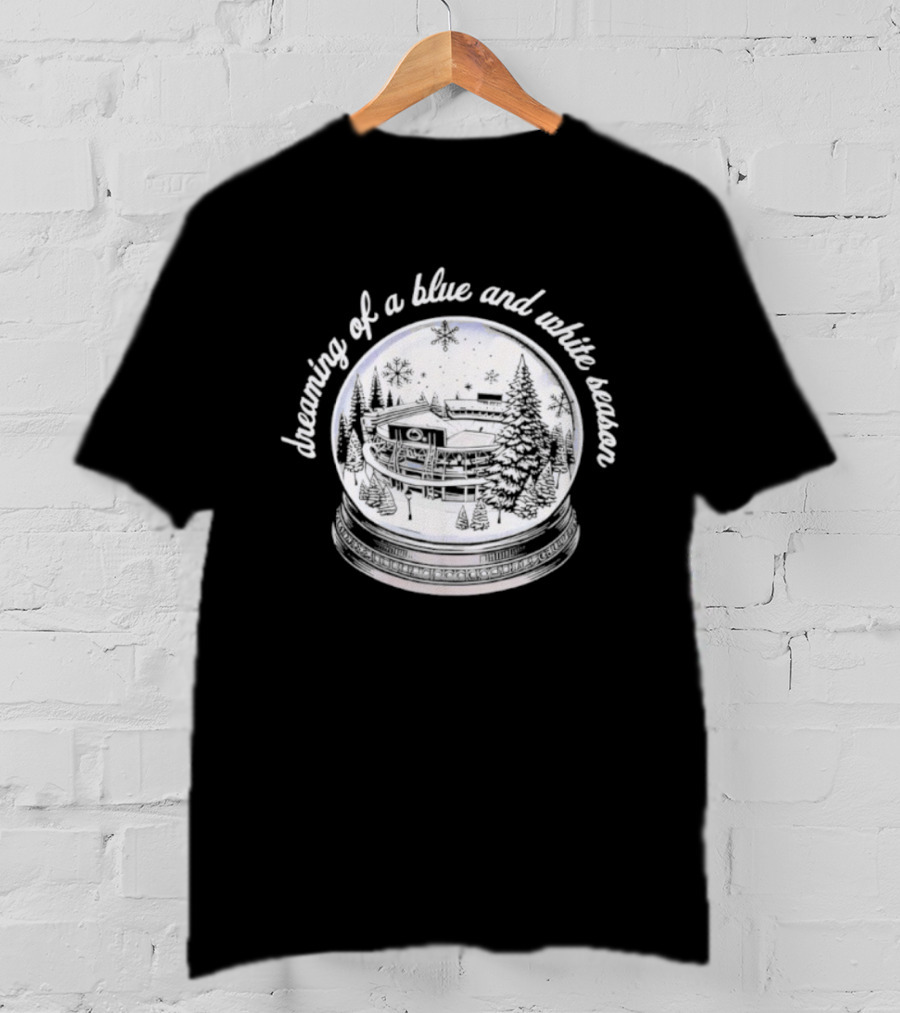 Dreaming Of A Blue And White Penn State Stadium Snow Globe T-Shirt