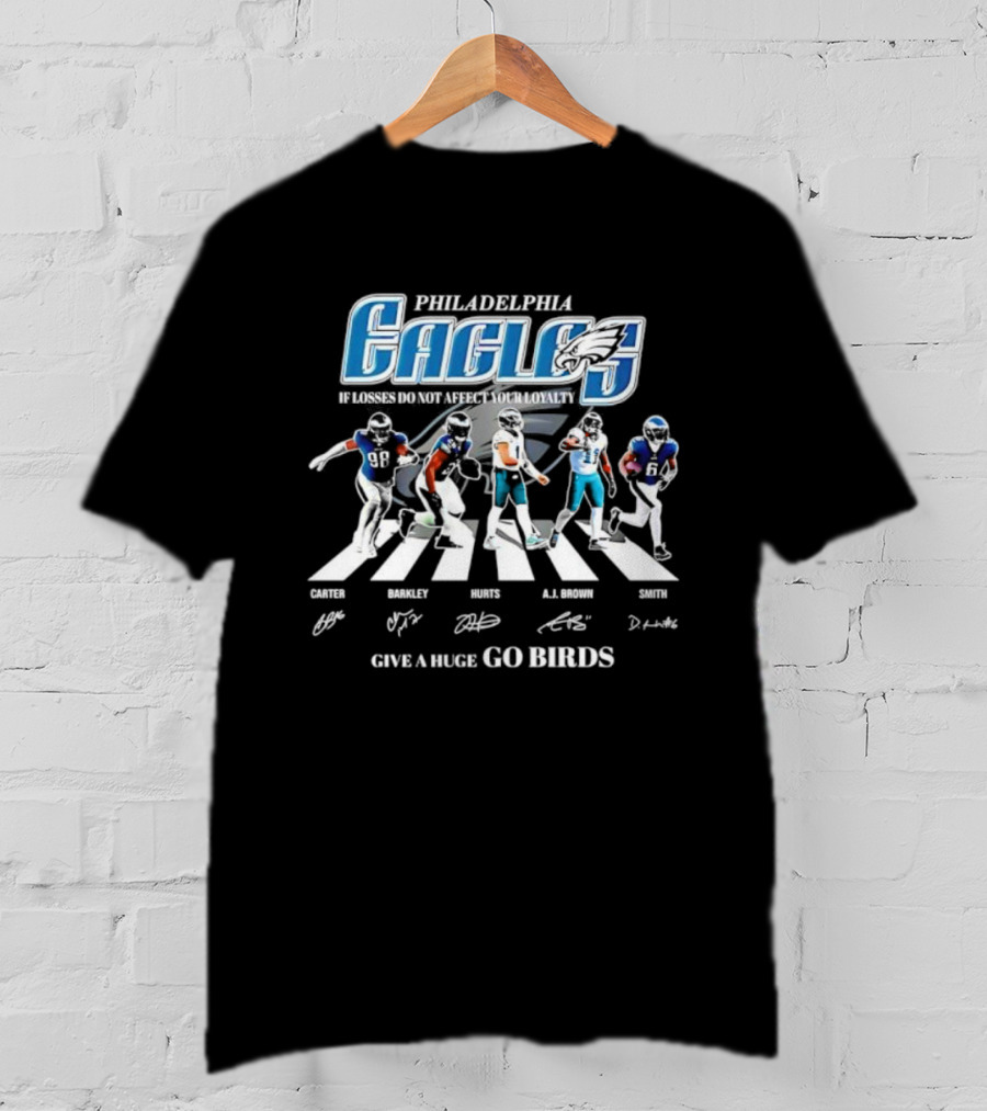 Philadelphia Eagles Carter Barkley Hurts A.J. Brown Smith Go Birds Abbey Road T-Shirt