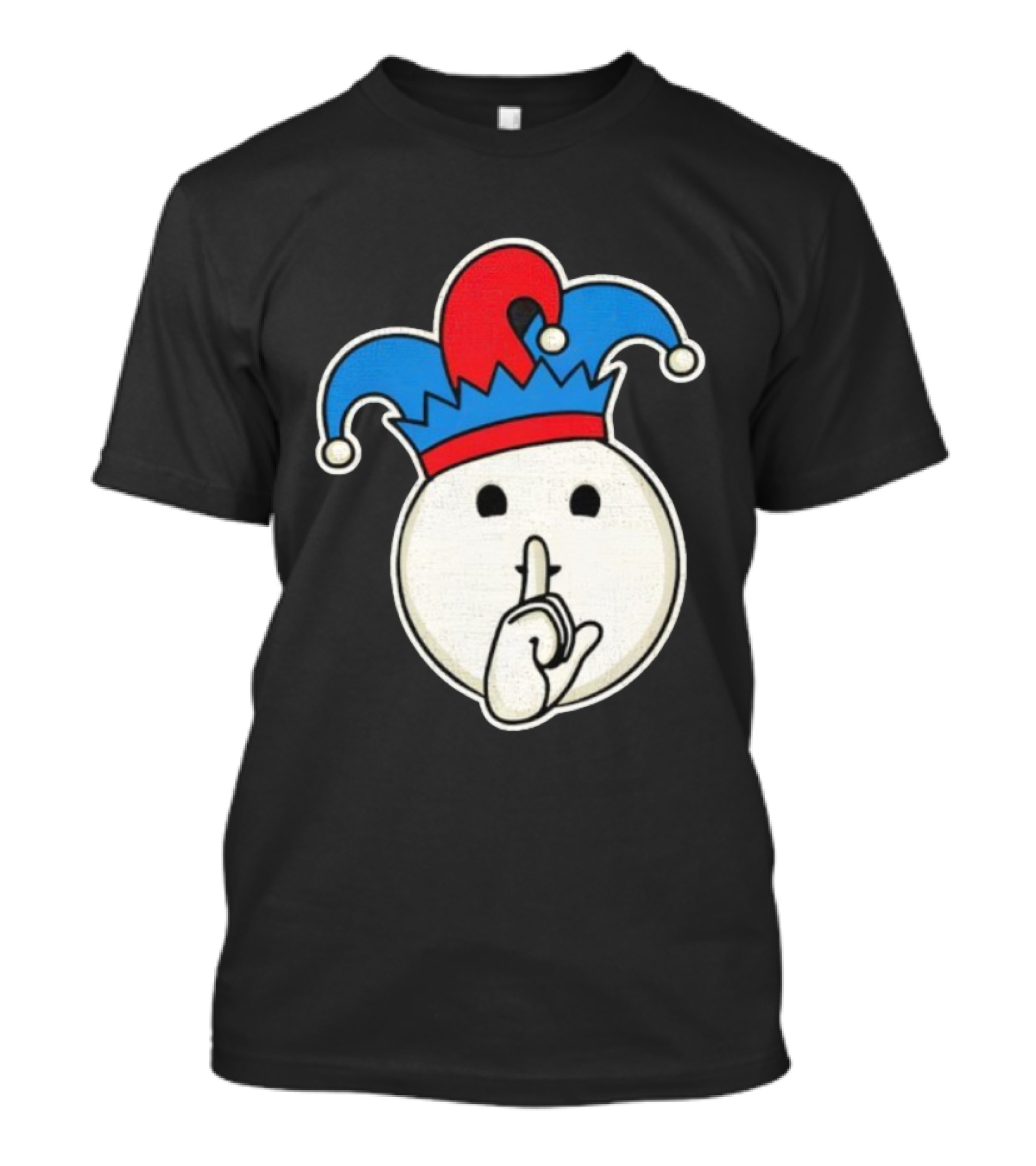 Silent Fool Jester Emoji Quiet Gesture T-Shirt
