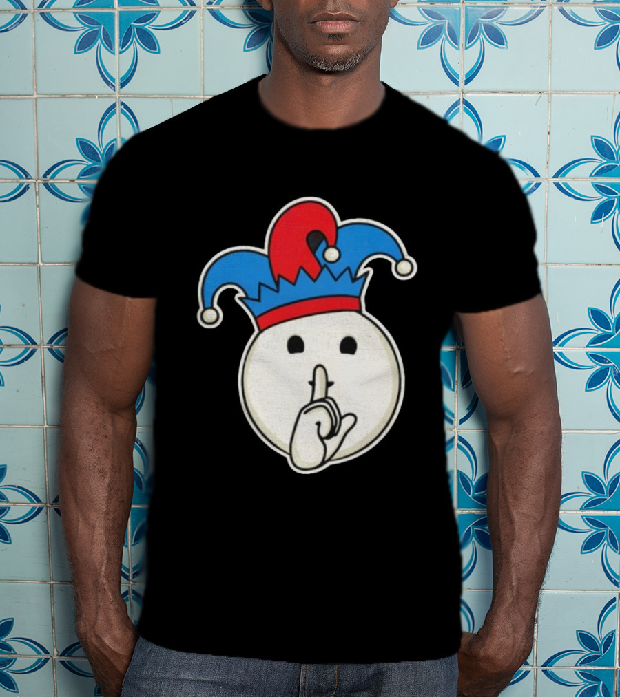 Silent Fool Jester Emoji Quiet Gesture T-Shirt