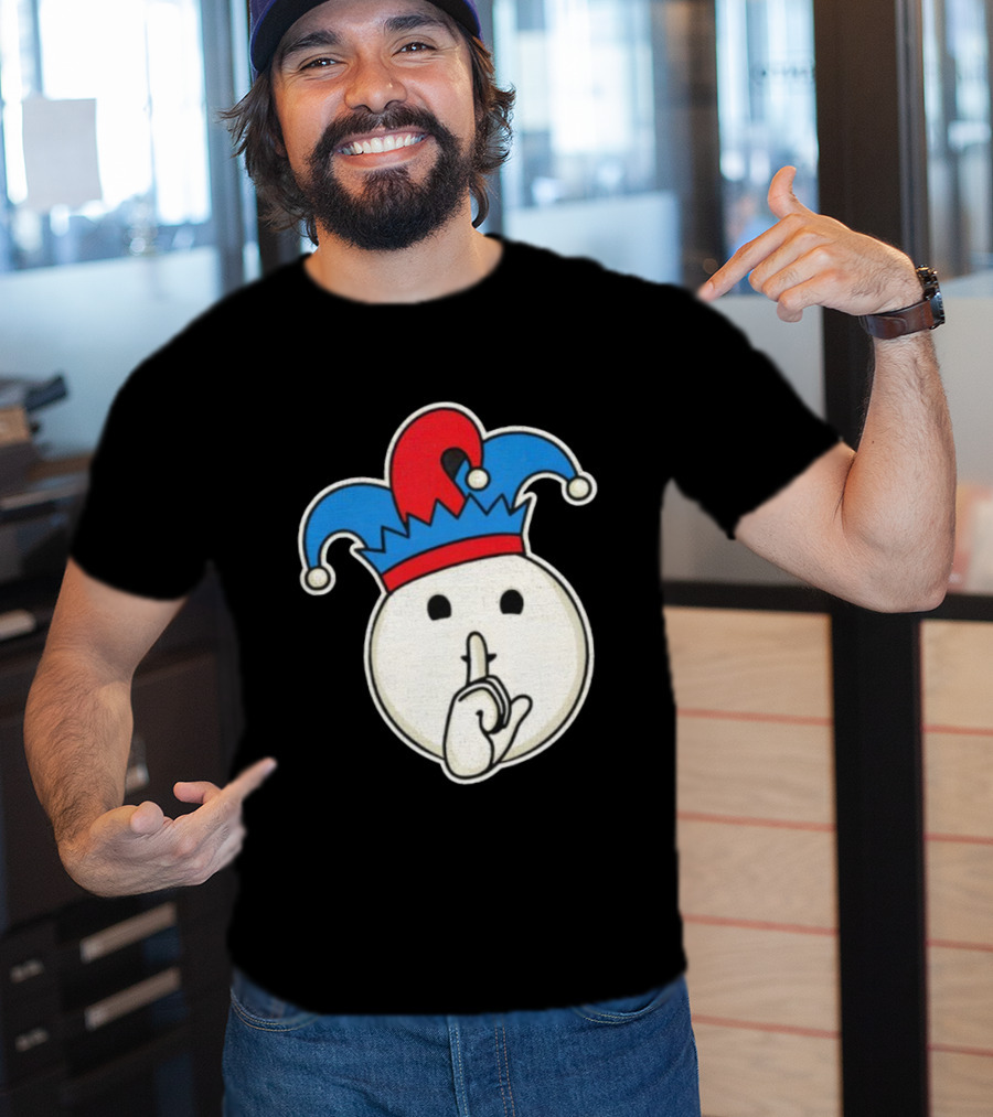 Silent Fool Jester Emoji Quiet Gesture T-Shirt