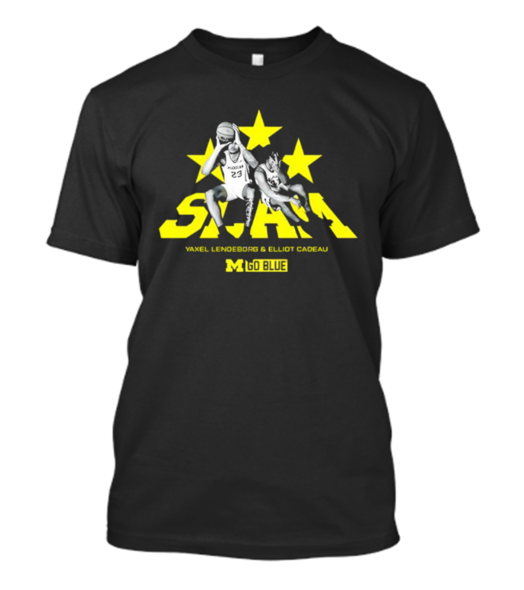 SLAM Yaxel Lendeborg Elliot Cadeau Michigan M Go Blue Stars T-Shirt