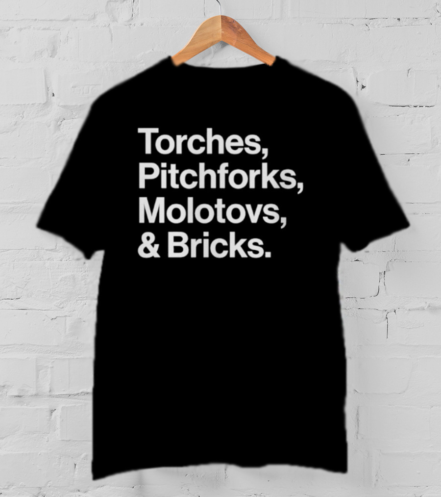 Tom Morello Torches Pitchforks Molotovs Bricks 2025 World Tour T-Shirt
