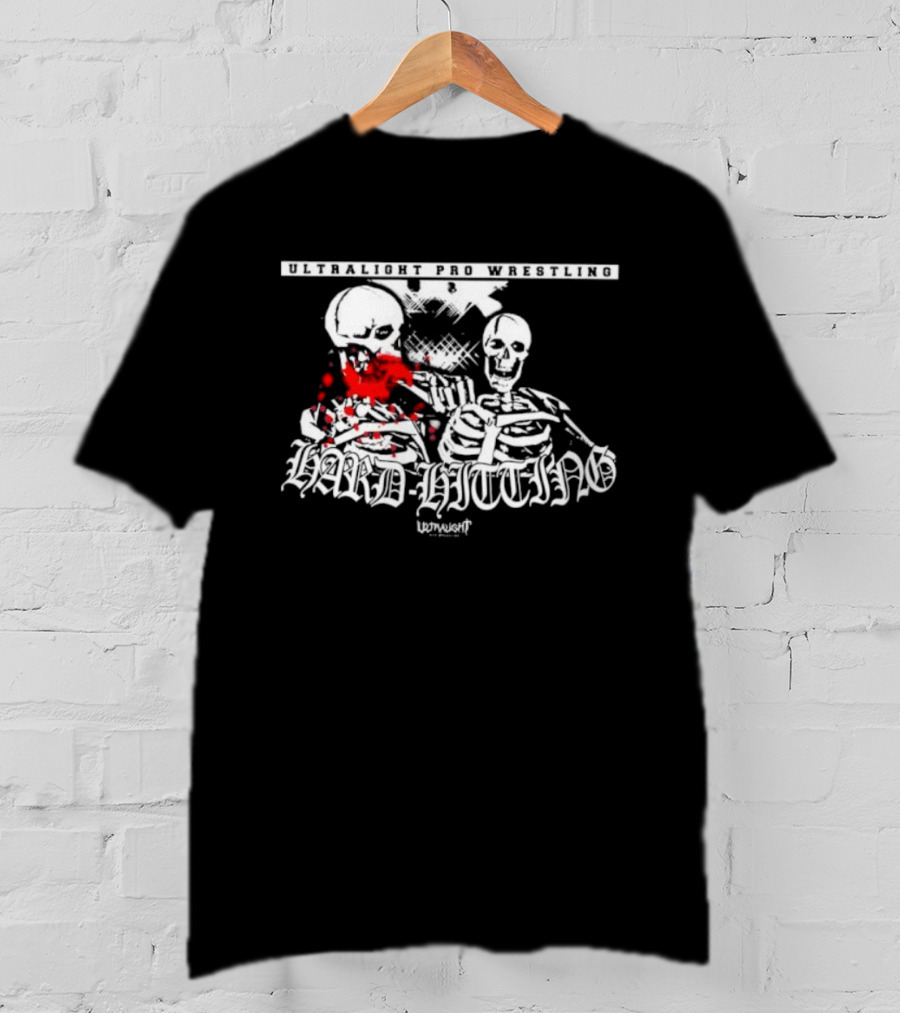 ULTRALIGHT Pro Wrestling Hard Hitting Skeletons Combat Scene T-Shirt