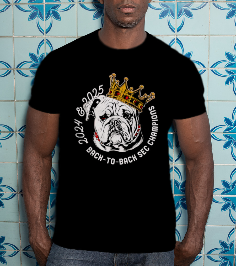 2024 2025 Back-to-Back SEC Champions Bulldog Crown T-Shirt