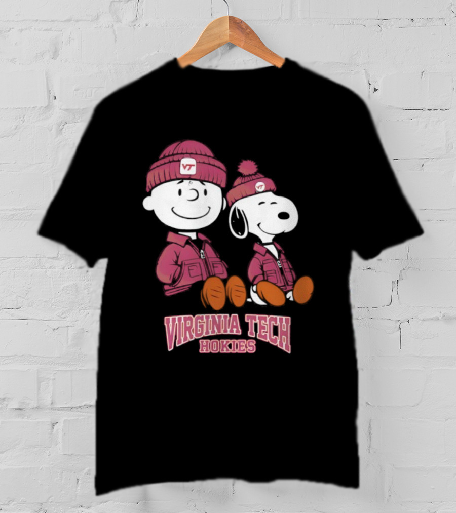 Virginia Tech Hokies Snoopy Charlie Brown Peanuts VT Collaboration T-Shirt