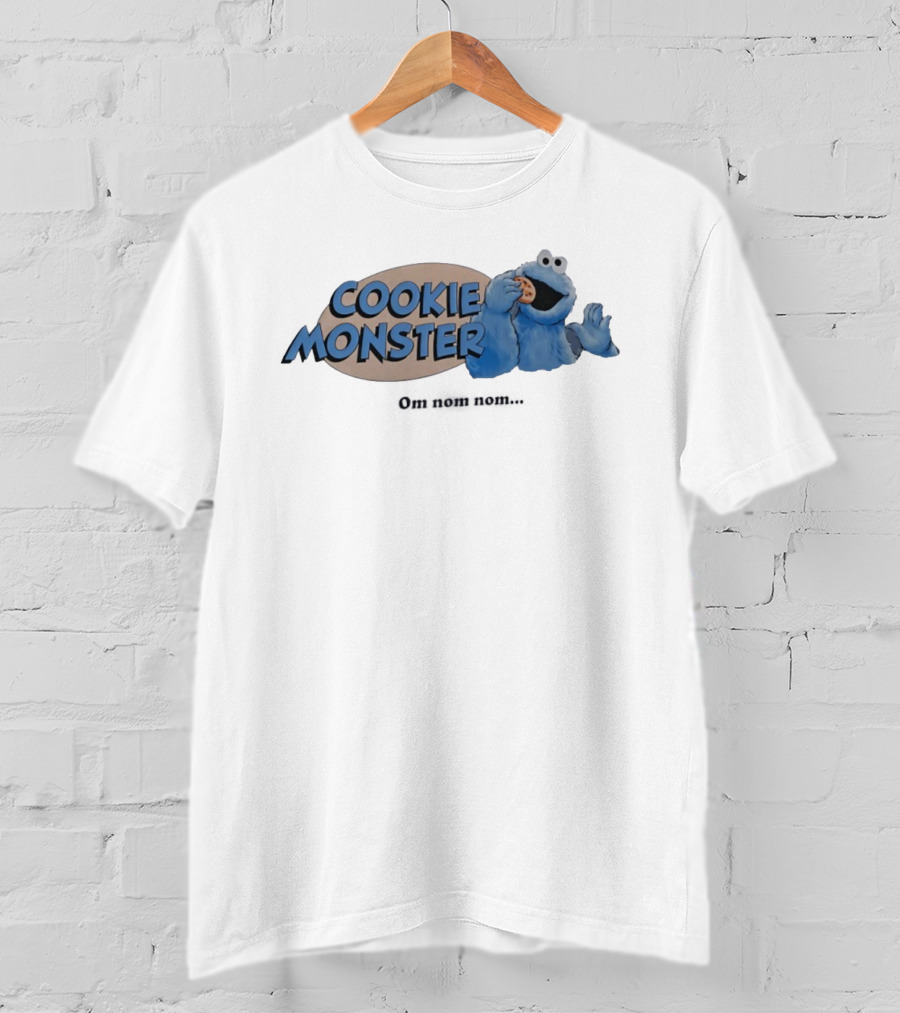 Cookie Monster Om Nom Nom Cookie Eating Fun T-Shirt