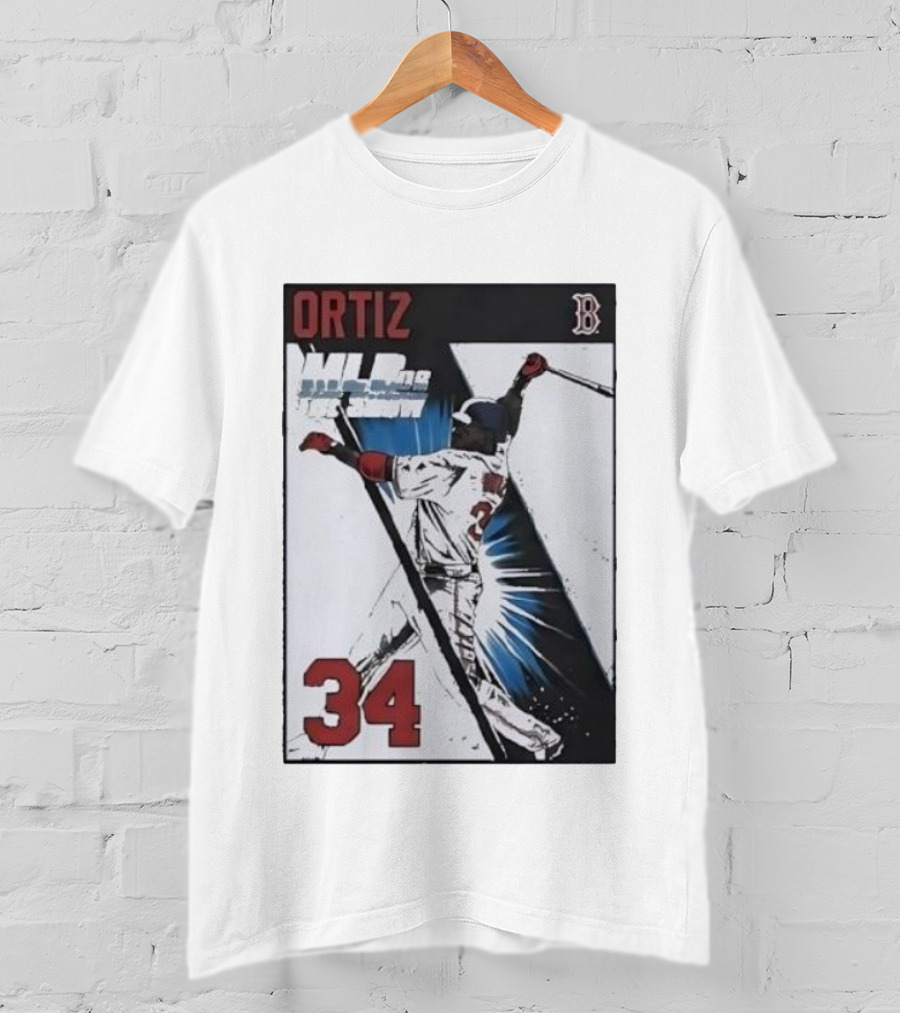 David Ortiz 34 MLB The Show 06 Cover Boston Red Sox Iconic Baseball Legend T-Shirt