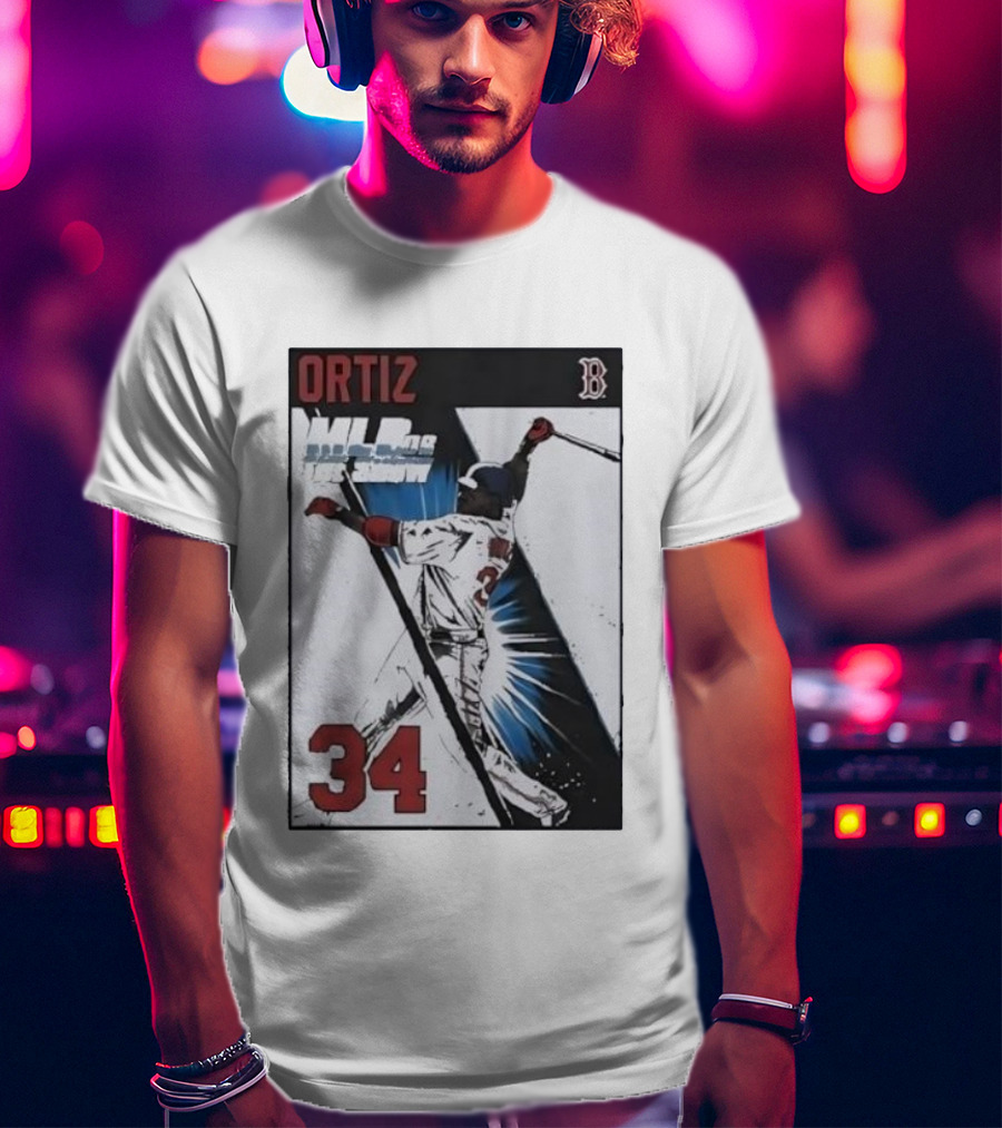 David Ortiz 34 MLB The Show 06 Cover Boston Red Sox Iconic Baseball Legend T-Shirt