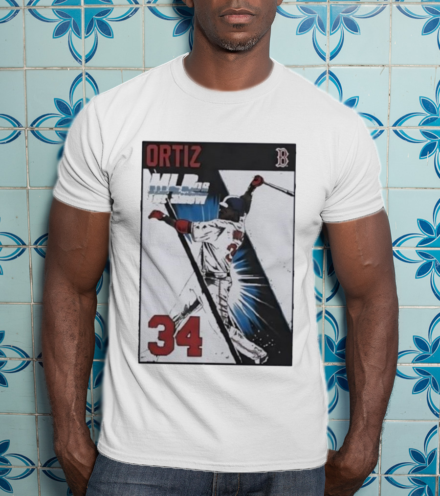 David Ortiz 34 MLB The Show 06 Cover Boston Red Sox Iconic Baseball Legend T-Shirt